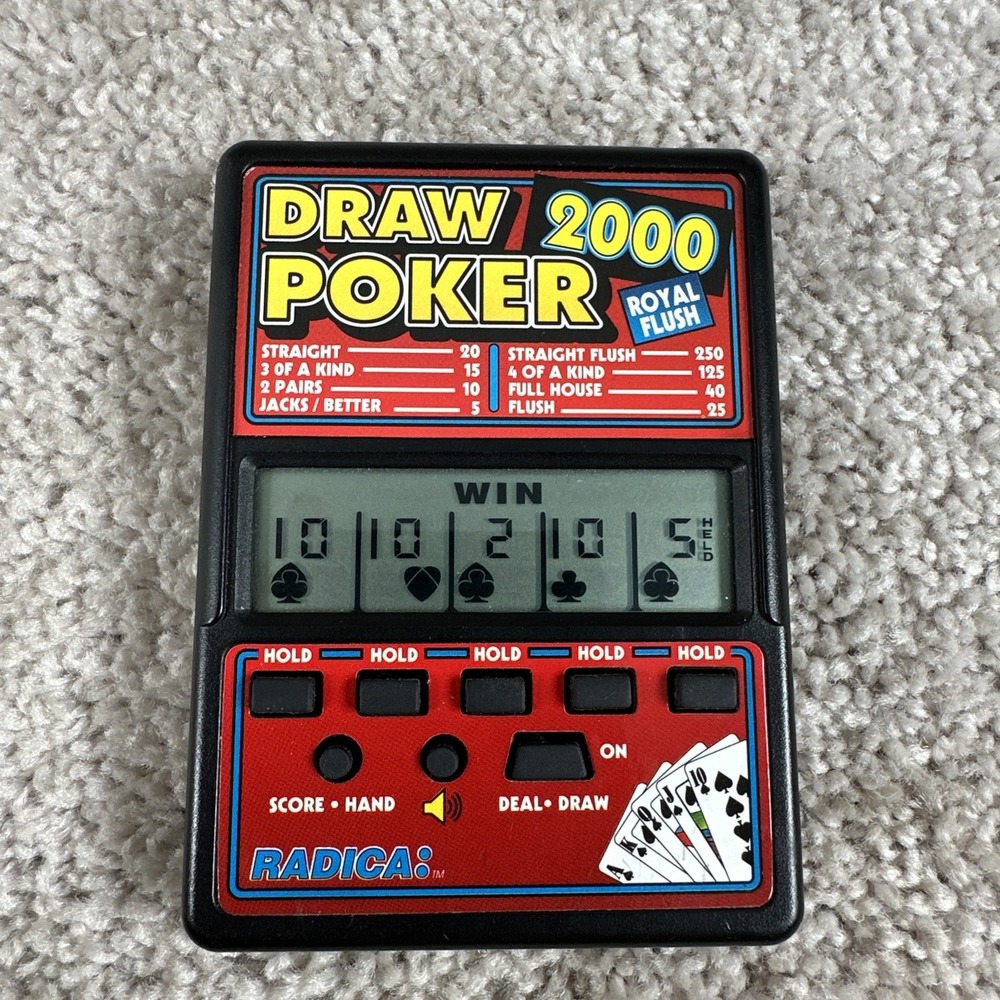 Radica Handheld Electronic Pocket Draw Poker 2000 Game Model 510